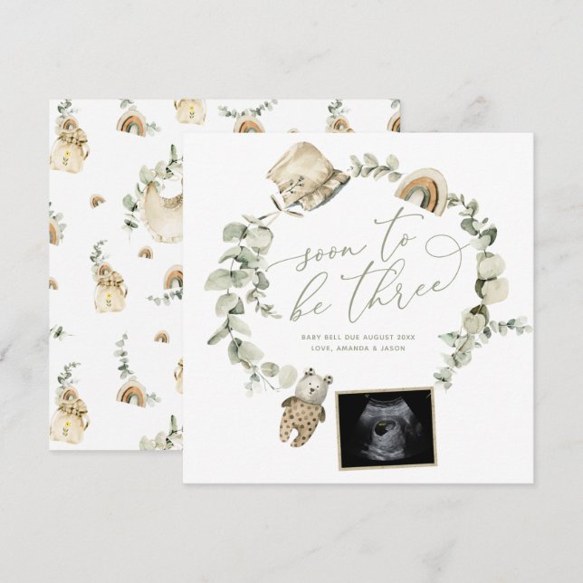 Anúncio Boho Eucalyptus Três Revenda De Gravidez Ultrassôn (Frente/Verso)