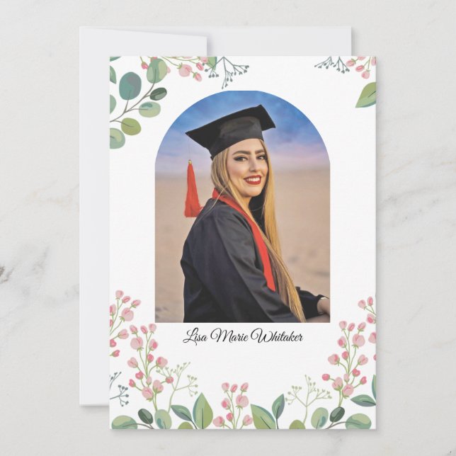 Anúncio Boho Floral College Graduation Announcement (Frente)