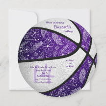 boho rabisca celebrações roxas de basquete branco