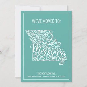 Anúncio Boho Teal Floral Mandala Missouri Moving