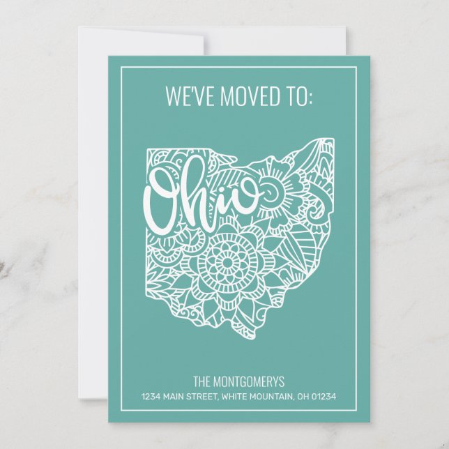 Anúncio Boho Teal Floral Mandala Ohio State Moving (Frente)
