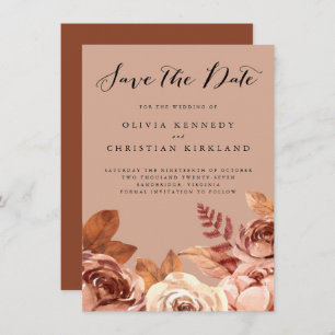 Anúncio Boho Terracotta Earth Botanic Salve a data