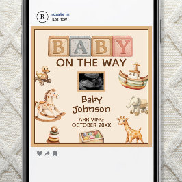 Anúncio Boho Watercolor Gender Neutral Digital Pregnancy