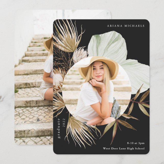 Anúncio Boho Wreath Dois Graduação Fotográfica (Frente/Verso)