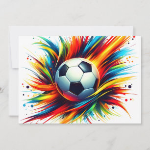 Anúncio Bola de Futebol Splash Futurista Abstrato