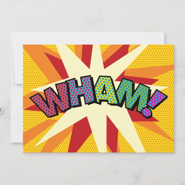 Anúncio BOLHA DE FALA DA SUA MENSAGEM Divertido Retro WHAM (Frente)