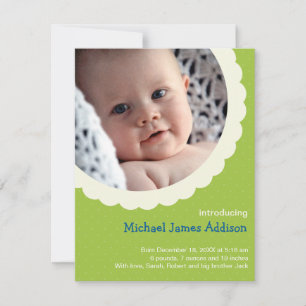 Anúncio Bolinhas verde rosetas foto fofo bebê nascer