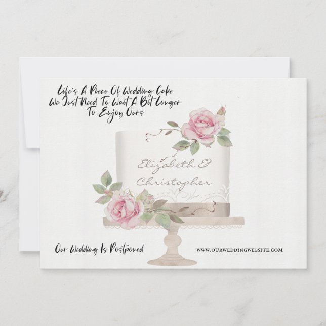 Anúncio Bolo de Casamento Piada de Mudança de Planos Adiad (Frente)