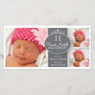 Anúncio bonito do monograma da foto do bebê 3 da