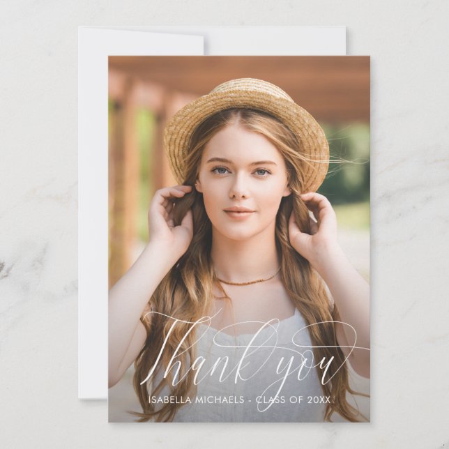 Anúncio Bonito Script Photo Graduation Obrigado (Frente)
