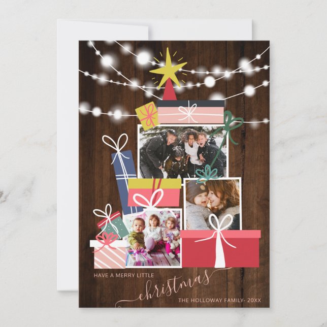Anúncio Bons presentes madeira de árvore de Natal 3 colage (Frente)