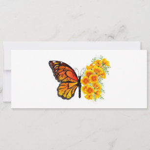 Anúncio Borboleta Flor com Amapola da Califórnia Amarela
