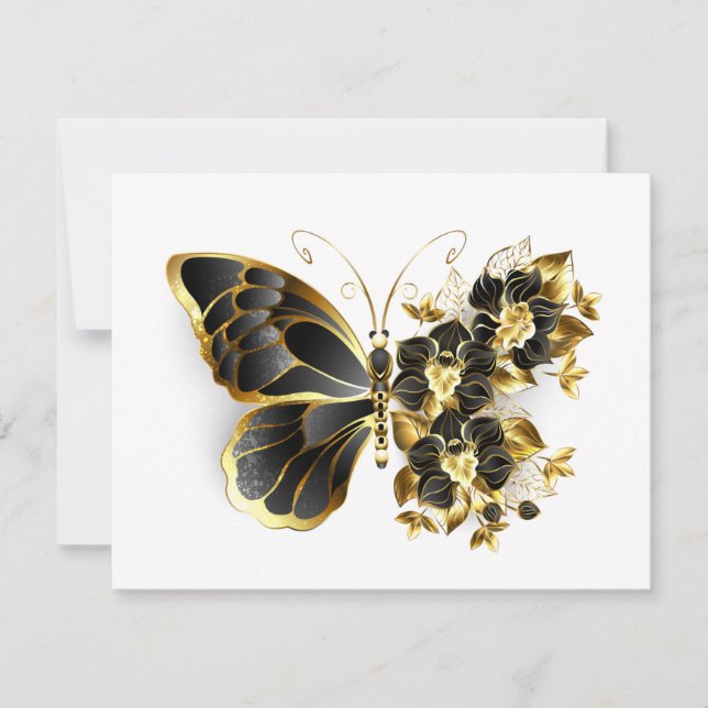 Anúncio Borboleta Flor de Ouro com Orquídea Preta (Frente)