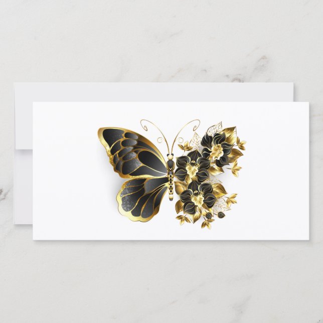 Anúncio Borboleta Flor Dourada com Orquídea Preta (Frente)