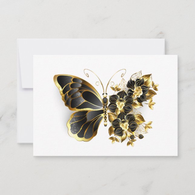 Anúncio Borboleta Flor Dourada com Orquídea Preta (Frente)