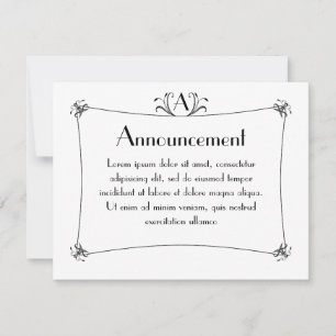 Anúncio Borda Elegante Personalizável Com Monograma
