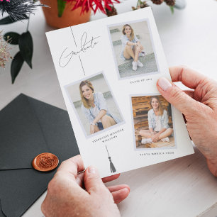 Anúncio Branco de Graduação de Colagem de Fotos Moderna