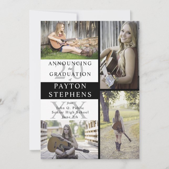 Anúncio Buffalo Verifica Foto Preto | Graduação em branco (Frente)