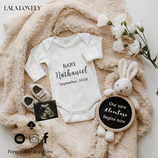 Anúncio bunny baby reveal pregnancy announcement card 