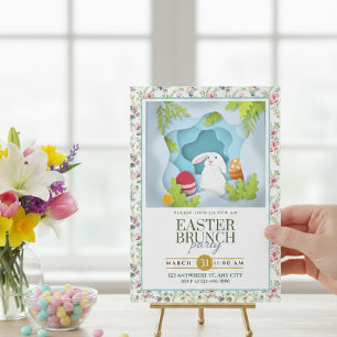 Anúncio Bunny & Floral Easter Brunch I Estilo 3D
