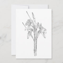 Anúncio Buquê de daffodils de desenho de linha.