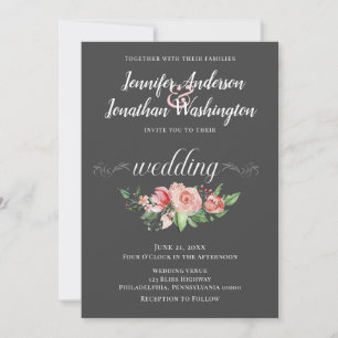 Anúncio Buquê de Rosa em Aquarela Rosa Casamento Tradicion