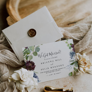 Anúncio Burgundy Floral Greenerescência Elopement