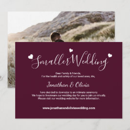 Anúncio Burgundy Pequeno Casamento Foto Reduzida Casamento