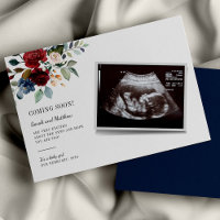 Burgundy Sonograma Floral Bebê Gravidez