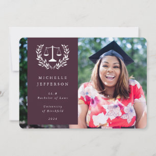 Anúncio Burgundy+White Law Scales Laurel Wreath Photo