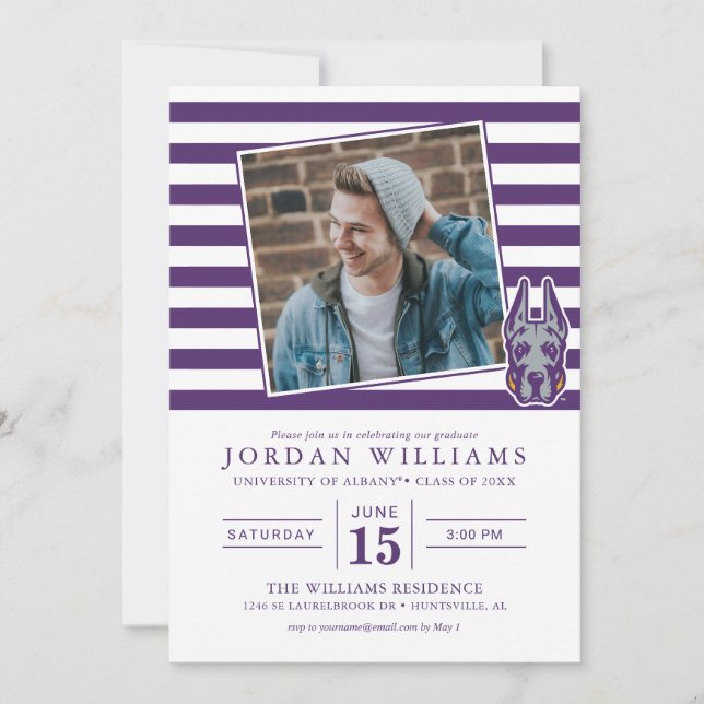 Anúncio Cabeça do Mascote Great Dane da Universidade de Al (Frente)