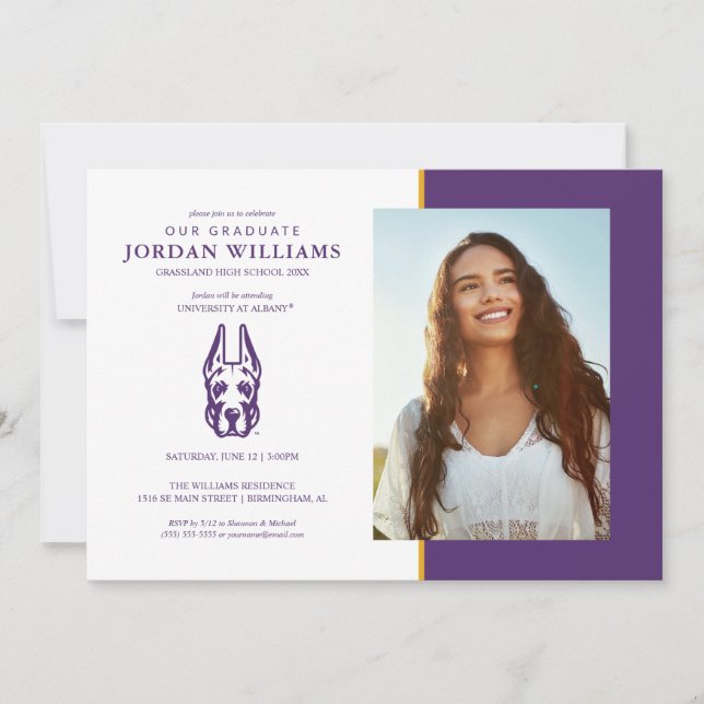 Anúncio Cabeça do Mascote Great Dane da Universidade de Al (Frente)