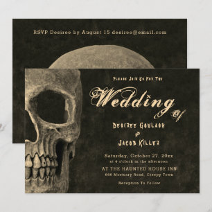Anúncio Cabeça Metálica Gótica Vintage Sepia Hallowedding