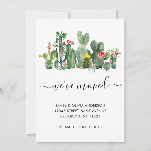 Anúncio Cacto de Aquarela Movimentamos Nova Movimentação p (Frente)