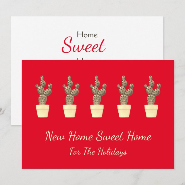 Anúncio Cactus Grátis Vermelho Movendo Novo Endereço (Frente/Verso)