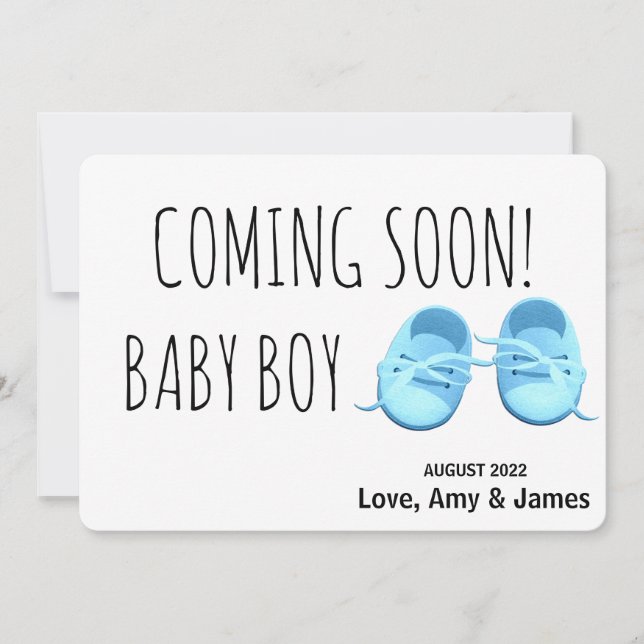 Anúncio Calçados bonitos para bebês que vêm em breve azul  (Frente)