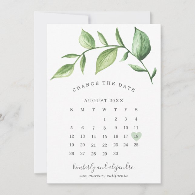 Anúncio Calendário de Mudança de Data com Elegância Rústic (Frente)