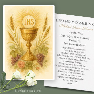 Anúncio Calice de oração comunal com uvas de trigo