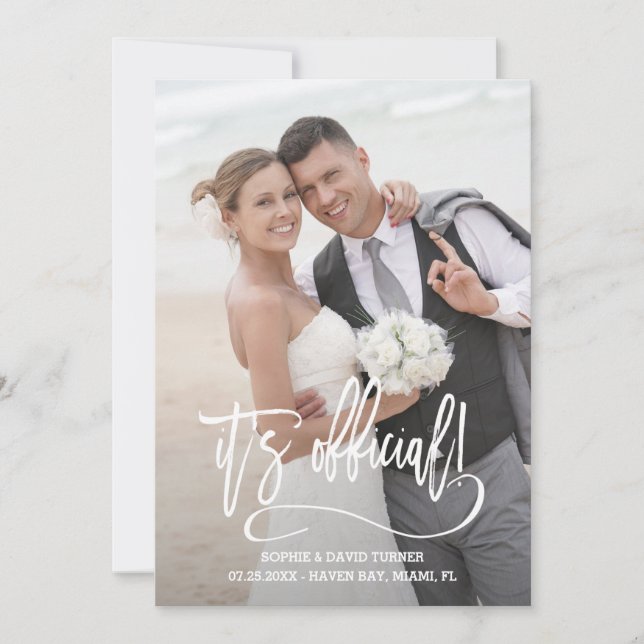 Anúncio Caligrafia Elegante É Casamento Oficial (Frente)