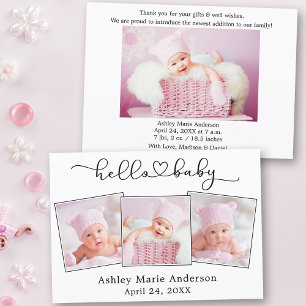 Anúncio Calliografia Script Heart 4 Photos Hello Baby