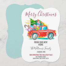 Caminhão Vermelho Vintage Movimentação de Árvore d