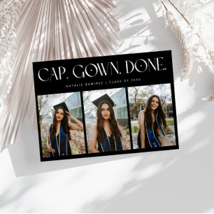 Anúncio Cap. Gown. Feito. Multi Foto Formatura Preta