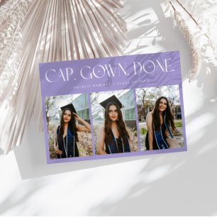 Anúncio Cap. Gown. Feito. Multi Foto Lilás Graduação