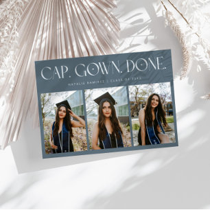 Anúncio Cap. Gown. Feito. Quadro Multi Foto Azul Ardósia G
