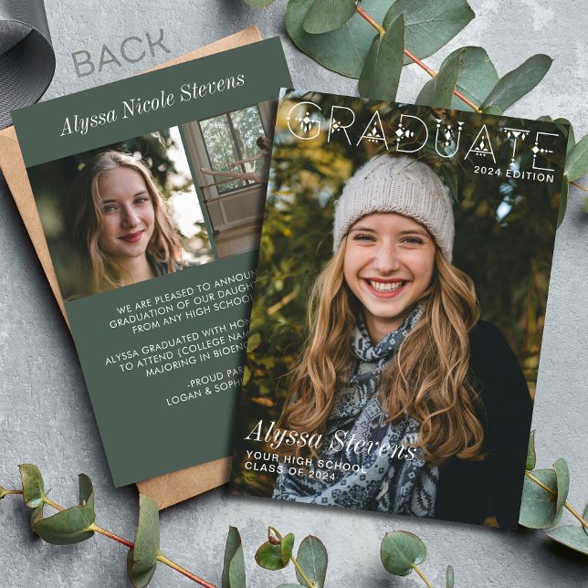 Anúncio Capa de Revista de Fotos de Graduado Moderno (Criador carregado)