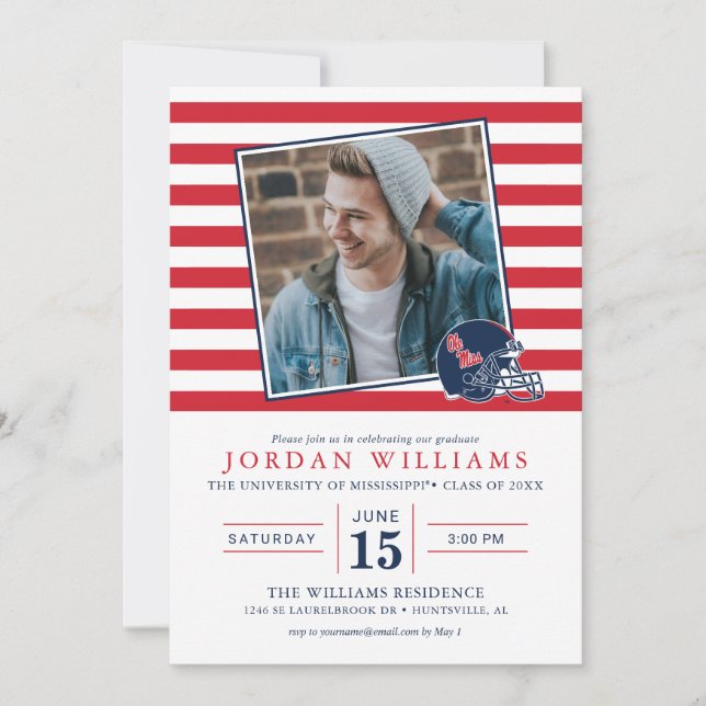 Anúncio Capacete Ole Miss Futebol | Azul escuro (Frente)