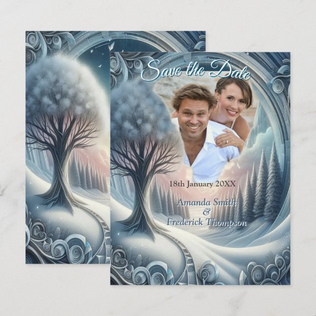 Anúncio Capturar a cena de inverno da arte e cristais de n (Frente/Verso)