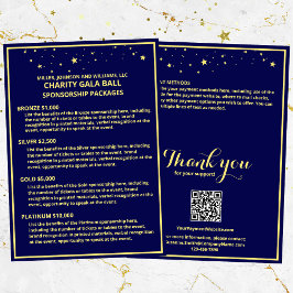 Anúncio Caridade Gala Sponsorship Card Estrelas Douradas A