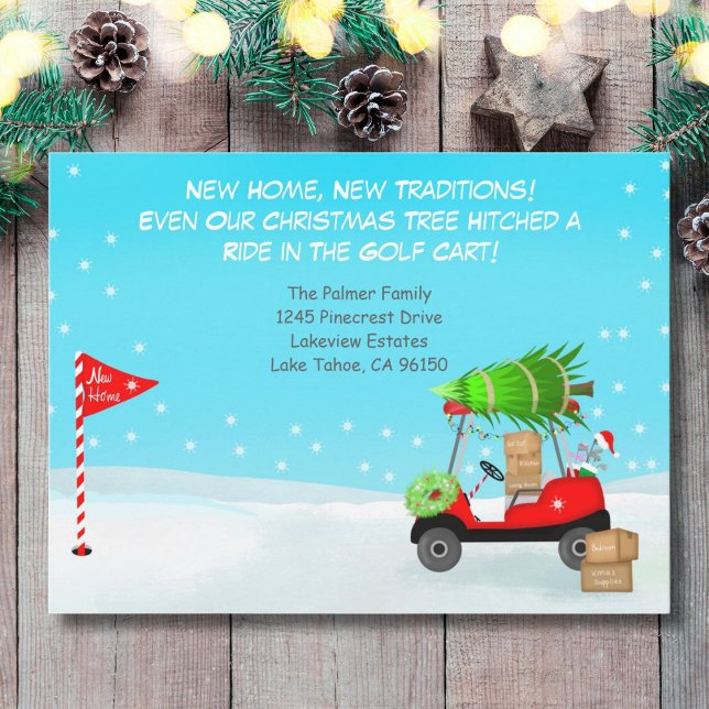 Anúncio Carrinho de Golfe de Natal com Caixas de Mudança d (Criador carregado)