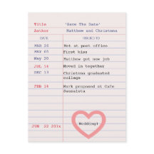 Cartão de Biblioteca Salve a Data Cartão Postal